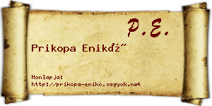 Prikopa Enikő névjegykártya